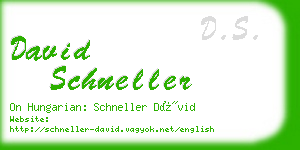 david schneller business card